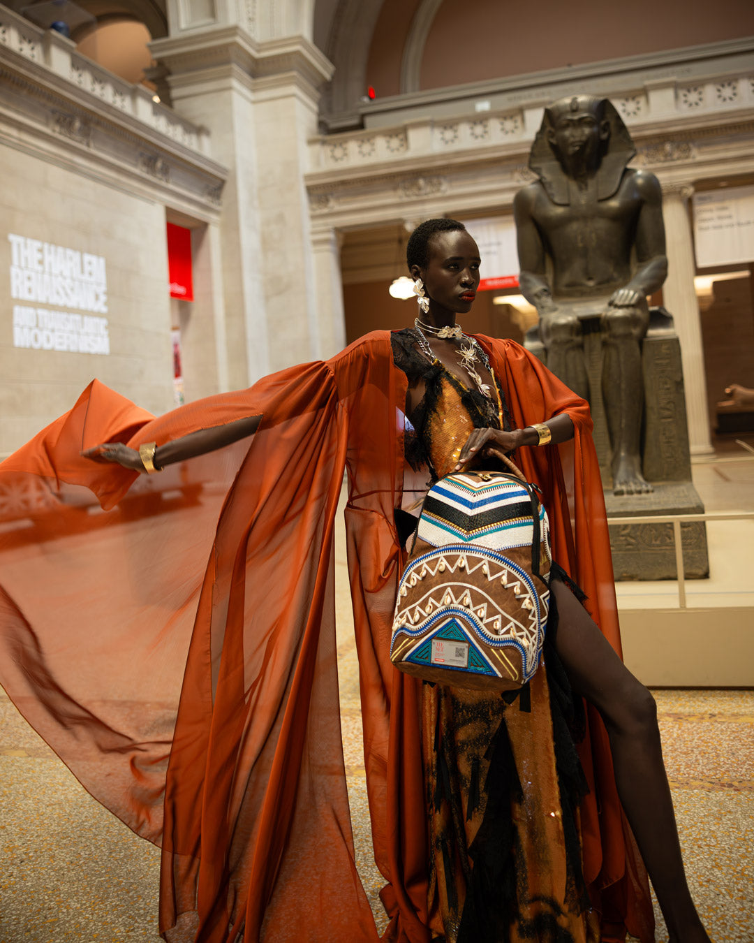 THE MET KUBA KINGDOM HEADDRESS BACKPACK