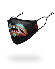 ADULT DRAGON SHARK FORM FITTING FACE MASK